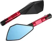 jiningqiuguodianzi Motorcycle Rear View Mirror Bike Cycling Clear Wide Range Back Sight Rearview Reflector Adjustable Handlebar Left Right Mirror(Red)