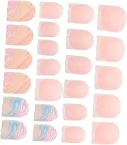 FRCOLOR Nail Art Supplies 1 Set White French Manicure Fake Nails Press Women for Daily and Parties