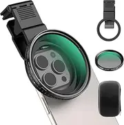 67mm Variable ND2-32 Filter for iPhone/DSLR - Cellphone Neutral Density Lens Attachment with Universal Clip, Compatible with iPhone 16/15/14/13 Pro Max, Samsung Galaxy, Huawei, etc.