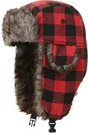 [FOSDICK] Trapper Hat Unisex, Ushanka Hat with Ear Flaps, Winter Russian Hat for Mens Women, Windproof Bomber Hat, Pilot Cap, Warm Hats, Trooper Hat, Hunting Hat for Outdoor Multicolour, Multicolour,