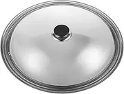 PRETYZOOM Universal Pot Pan Lid, 38cm Cooking Pot Lid Replacement Skillet Cover Stainless Steel Frying Pan Lid Replacement Kitchen Cookware Accessories