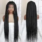 N36 Inches Synthetic Knotless Box Braided Wigs 13x6 Lace Frontal with Baby Hair