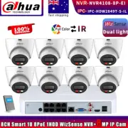 Dahua 8CH 8POE WizSense NVR4108-8P-EI 4K Color Dual light IP camera Systems Lot