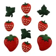Strawberry Fields 4097 - Buttons Galore - Fruit & Leaves - Craft Sewing Scrap