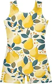 [FRODOTGV] Retro Pears Leotards for Girls Gymnastics Kids Tumbling Outfit for Gymnastics, Training, Yoga