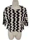 BNWT WOMENS MONKI SIZE SMALL S BLACK WAVY STRIPE ORGANIC COTTON CROP T SHIRT TOP