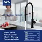 ACA Black Kitchen Sink Mixer Tap Swivel Pull Down Deck Mounted Basin Faucet WELS