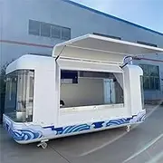 Customizable Mobile Food Trailer | Coffee Cart | Ice Cream Cart | Portable Street Vending Trailer | Commercial Grade Equipment | Easy Mobility for Catering & Food Trucks
