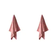 2PK Linen House Velour Stripe Cotton Rosette Hand Towel 40x71cm - Pink
