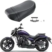 Motorcycle Rear Passenger Pillion Black Leather Seat Pad Fit for Kawasaki Vulcan S 650 VN650 2015-2023