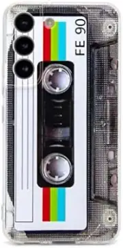 Case for Galaxy S22, Shockproof Scratchproof with TPU Soft Bumper Retro Cassette