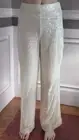 NWT House Of Harlow Ivory Sequin Wide Leg Pants Lined Party Size 2