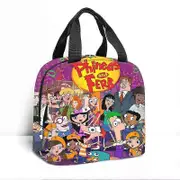 c867 Phineas And Ferb Children Lunch Bags Kids School Insulated Lunch Bag Portable Cooler Tote Food tbd867