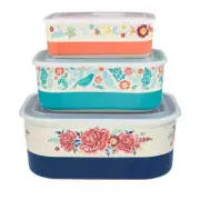 The Pioneer Woman Keepsake Floral 6-Piece Rectangular Ceramic Nesting Bowls