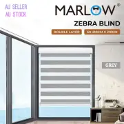 Marlow Blackout Zebra Roller Blind Sheer Curtains Double Window Sunshade Modern