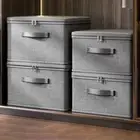 Grey Clothing Storage Box With Dust Cover Clothing Organizing Container Home