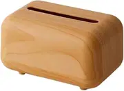 Wood Tissue Box Cover Decorative Tissue Box Holder for Kitchen Desk Tabletop 9.5 * 11.5 * 17cm(Original Wood Colour)