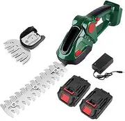 Youngly 2 in 1 Cordless Hedge Grass Trimmer Garden Pruner Cutter Mower with 2 Battery & Charger