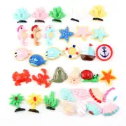 20 Assorted Flatback Resin Ocean Animal Cabochons Flatback Charms Embellishment