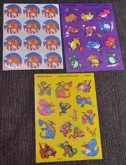 Vintage TREND Scratch & Sniff stickers Cola Elephant Banana Dinos Popcorn Cats