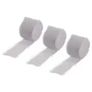 Chiffon Ribbon 1.5" x 10 Yard, Handmade Fringe Ribbon Light Grey, Pack of 3