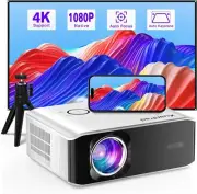 Projector 4K Supported, XuanPad WiFi6 Bluetooth Projector, 20000L Native 1080P S