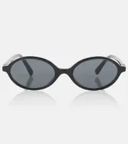 [Miu Miu] Miu Miu Logo round sunglasses One Size black