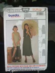 Burda 9946 Girl's Sleeveless Dress or Top & Cropped Pants Pattern - Size 8-12
