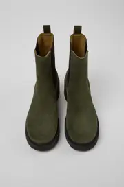 Milah Green Nubuck Ankle Boots for Women