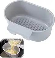 Kitchen Sink Drain Strainer Basket Compost Corner Sink Swan Strainer Basket Hanging Sink Corner Colander Triangle Multifunction Kitchen Sink Food Catcher Basket Waste Filter Wash Fruit (Grey)