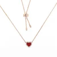 在飛比找誠品線上優惠-apm MONACO法國精品珠寶 閃耀鑲鋯紅色愛心可調節項鍊