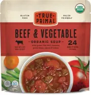 True Primal Beef & Vegetable Organic Soup 8-pack Ready to eat Gluten free Pal...