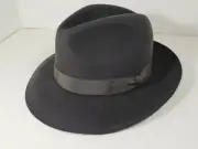 BORSALINO COMO II FUR FELT HAT FEDORA GRAY MADE IN USA