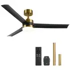Ceiling Fans with Lights, 52 Inch Ceiling Fan and Remote, with 3 Blades 6-Spe...