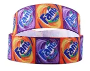 Grape and Orange Soda Themed 1" Wide Repeat Ribbon Sold in Yard Lots