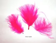 Marabou Feathers Small 1-3" fluffs HOT PINK 7 grams approx. 105 per bag