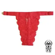 We Are HAH Gettin Cheeky Adjustable Lace Panty M/L NWT $28 Siren Red CatAndCo