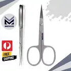 Nail Cuticle Scissor Manicure Eyebrow Eyelash Trimming Serrated Curved Blades