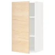 METOD wall cabinet with shelves, white/Askersund light ash effect, 40x37x80 cm