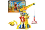 Paw Patrol - Rubble & Crew Bark Yard Crane Tower Playset With Rubble Action Figure Toy Bulldozer & Kinetic Build-it Play Sand - Spin Master