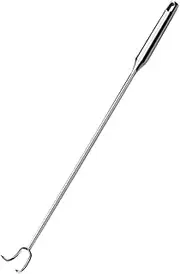 TIDTALEO Stainless Steel Meat Flipper Hook Heavy Duty Food Turner for BBQ Camping Parties Easy to Use Heat Resistant Handle Mirror Polished Design for Effortless Cleaning