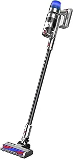 Cordless Vacuum Cleaner, 550W 45KPA 60 Mins Runtime Self-Standing Vacuum Cleaners for Home, Stick Vacuum with Charging Dock Station Removable Battery, Handheld Vacuum for Pet Hair/Carpet/Floor