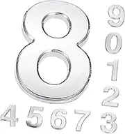 Angoily 10pcs Mailbox Number Decals Hotel Number Stickers Front Door Sign Self-adhesive Door Sign Stainless Steel Silver