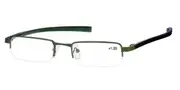 Rectangle Semi Rimless Metal Men's Glasses Green, Size +1.00 - Lenses Included - Private Health Rebate - Blue Light Block Available - SmartBuy Readers