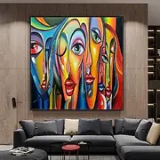 Mintura Handmade Figure Oil Paintings On Canvas Wall Art Decoration Modern Abstract Picture For Home Decor Rolled Frameless Unstretched Painting
