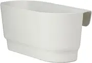 Fonowx Railing Planter Fence Planter Hanging Flower Pot with Drainage Hole for Farmhouse Fence, White, 39.5cmx18cm