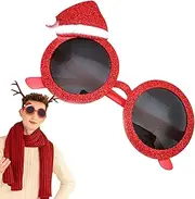 [Generic] Christmas Tree Glasses, Santa Reindeer Christmas Tree Hat Eyeglasses, Christmas Goodie Bag Stuffers, Costume Accessories Eyeglasses for Photo Booth Props