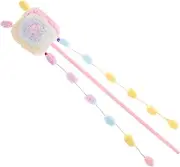 Interactive Teasing Wand for Indoor Cats Macaron Plush Cat Toys for Kittens
