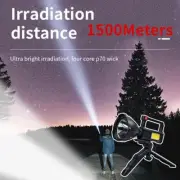 High Powered LED Flashlights Searchlight Bright Torch Rechargeable USB B2E7