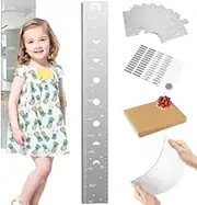Growth Chart Mirror, Mirror Growth Chart for Wall, Growth Chart Mirror for Kids, Puzzle Mirror Growth Chart, Height Ruler with Stickers, Shatterproof Full Body Toddler Mirror (A)